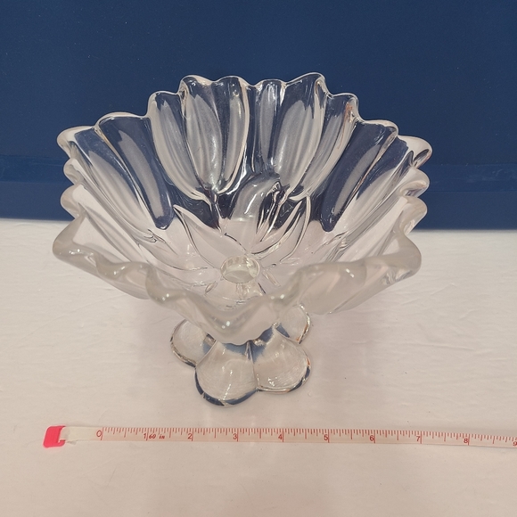 Vintage Mikasa Frosted Glass Crystal Satin Tulip Footed Bowl Dish Rare - Picture 14 of 16